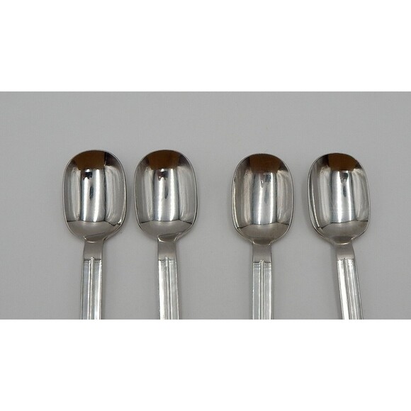Retroneu INFINITE Stainless Dinner Soup Spoons 18/8 Korea Glossy Flatware S/4 A - Picture 3 of 9